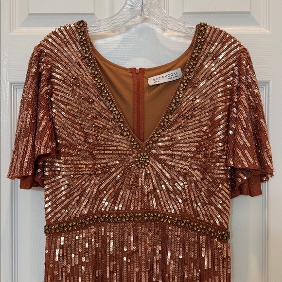 Mac Duggal 5538 Embellished V Neck Butterfly Sleeve Column Gown Size 10 NWT - Picture 5 of 10